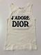 Rare Vtg Christian Dior by John Galliano White Ribbed J'adore Tank Top M