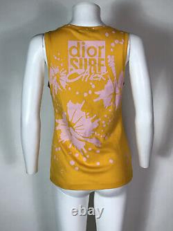 Rare Vtg Christian Dior by John Galliano Yellow Surf Chick Tank Top M