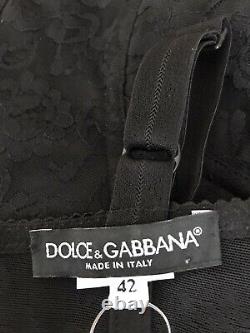 Rare Vtg Dolce & Gabbana Black Lace Crop Bustier Top M