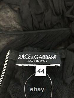 Rare Vtg Dolce & Gabbana Black Sheer Cutout Corset Top M
