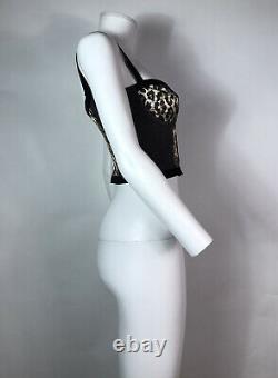 Rare Vtg Dolce & Gabbana D&G Leopard Print Crop Corset Bustier Top XS