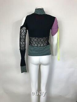 Rare Vtg Dolce & Gabbana D&g Asymmetrical Open Knit Patchwork Top S