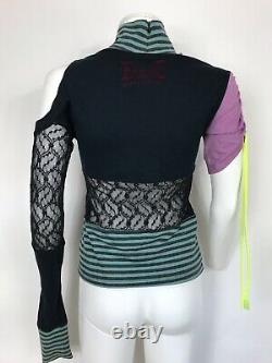 Rare Vtg Dolce & Gabbana D&g Asymmetrical Open Knit Patchwork Top S