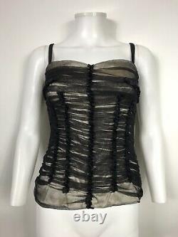 Rare Vtg Dolce & Gabbana D&g Black Sheer Corset Top S