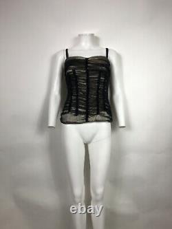 Rare Vtg Dolce & Gabbana D&g Black Sheer Corset Top S