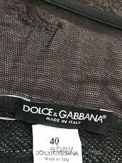 Rare Vtg Dolce & Gabbana Jewel Velvet Tweed Corset Bustier Top XS