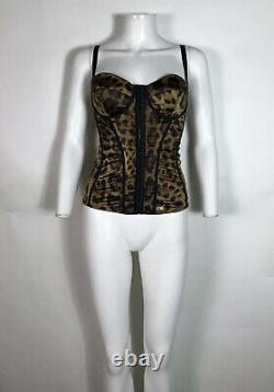 Rare Vtg Dolce & Gabbana Leopard Print Corset S
