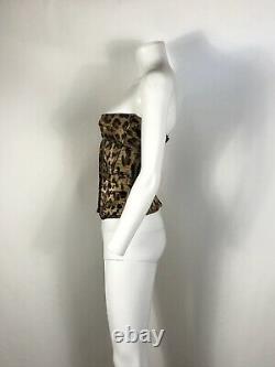 Rare Vtg Dolce & Gabbana Leopard Print Silk Top XS