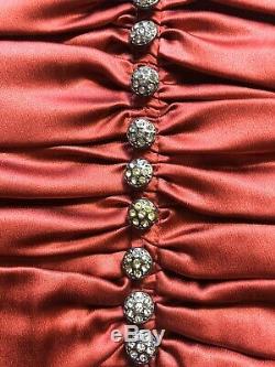 Rare Vtg Dolce & Gabbana Red Silk Satin Bustier Corset Top XS