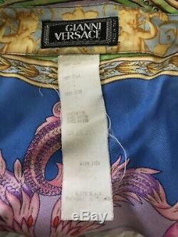 Rare Vtg Gianni Versace 90s Mermaid Print Silk Top S