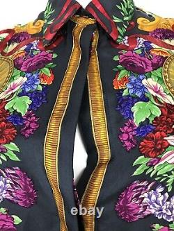 Rare Vtg Gianni Versace Couture Mozart Print Silk Shirt S