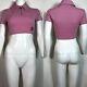 Rare Vtg Gianni Versace Pink Medusa Zip Crop Top