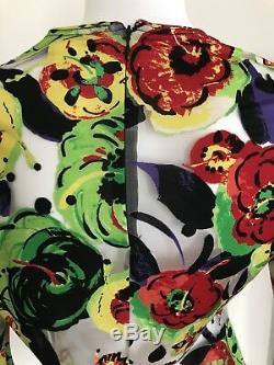 Rare Vtg Gianni Versace Sheer Floral Top Sz M/L
