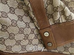 Rare Vtg Gucci 1999 Monogram GG Leather Collar Shirt XS/S 38