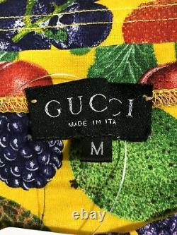 Rare Vtg Gucci Mid 90s Yellow Fruit Print Tee M