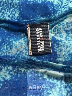 Rare Vtg JPG Jean Paul Gaultier Blue Long Sleeve Logo Top