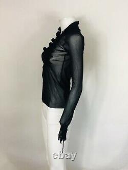 Rare Vtg Jean Pail Gaultier Black Black Sheer Cutout Top S