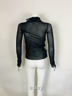 Rare Vtg Jean Pail Gaultier Black Black Sheer Cutout Top S