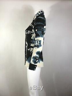 Rare Vtg Jean Paul Gaultier Black & Blue Face Print Shirt S
