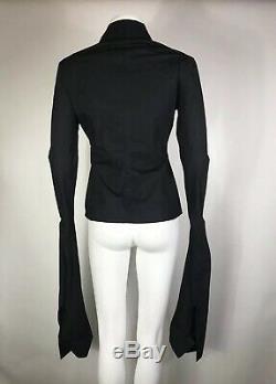 Rare Vtg Jean Paul Gaultier Black Extra Long Sleeve Shirt S