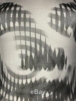 Rare Vtg Jean Paul Gaultier Black Op Art Face Print Top S
