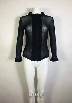 Rare Vtg Jean Paul Gaultier Black Sheer Foam Tube Collar Top S