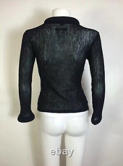 Rare Vtg Jean Paul Gaultier Black Sheer Foam Tube Collar Top S