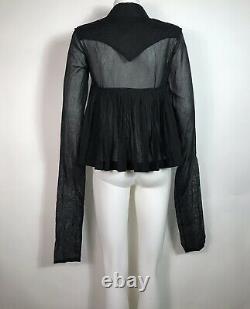 Rare Vtg Jean Paul Gaultier Black Sheer Panel Extra Long Sleeve Shirt S