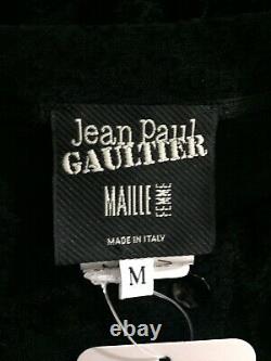 Rare Vtg Jean Paul Gaultier Black Sheer Velvet Top M