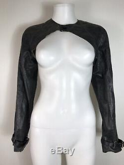 Rare Vtg Jean Paul Gaultier Cropped Leather Jacket Sleeves M