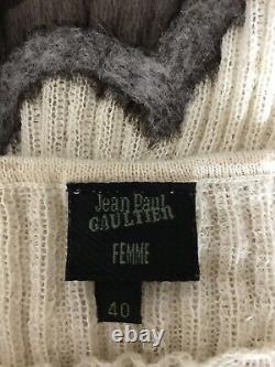 Rare Vtg Jean Paul Gaultier Ecru Sheer Knit Top S