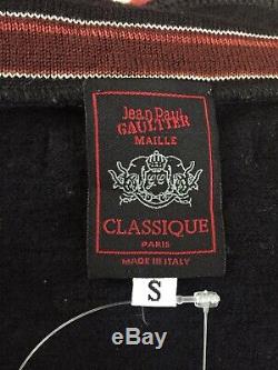 Rare Vtg Jean Paul Gaultier Green Crop Print Knit Top S