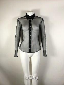 Rare Vtg Jean Paul Gaultier Jean's Black Mesh Shirt S