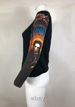 Rare Vtg Jean Paul Gaultier Manson Print Sleeve Top S