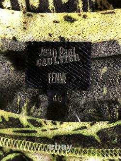 Rare Vtg Jean Paul Gaultier Neon Face Print SS2000 Top S