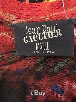 Rare Vtg Jean Paul Gaultier Op Art Face Mesh Top S