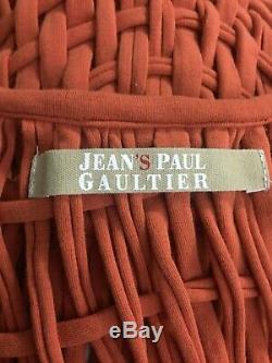 Rare Vtg Jean Paul Gaultier Orange Macrame Fringe Top S