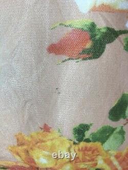 Rare Vtg Jean Paul Gaultier Peach Floral Print Mesh Tank Top S