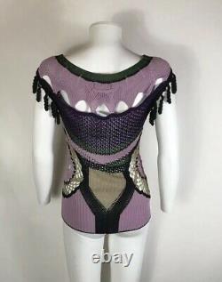 Rare Vtg Jean Paul Gaultier Purple Crochet Top M