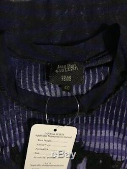 Rare Vtg Jean Paul Gaultier Purple Op Art Face Top S