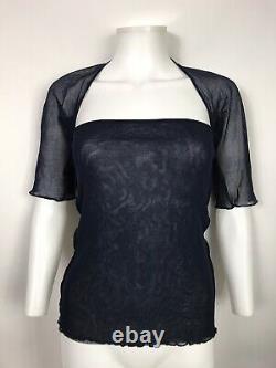 Rare Vtg Jean Paul Gaultier Soleil Navy Mesh Top M