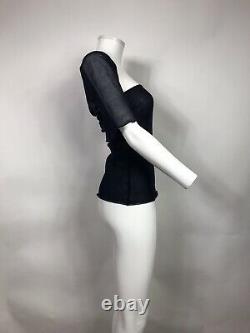 Rare Vtg Jean Paul Gaultier Soleil Navy Mesh Top M