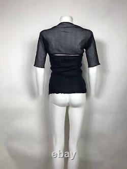 Rare Vtg Jean Paul Gaultier Soleil Navy Mesh Top M