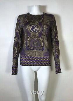 Rare Vtg Jean Paul Gaultier Soleil Purple Printed Top M