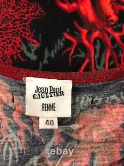 Rare Vtg Jean Paul Gaultier Vein Print Black Top S