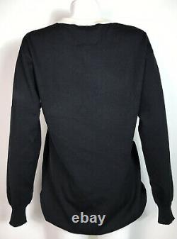 Rare Vtg Moschino Black Lichtenstein Logo Face Print Sweater XS
