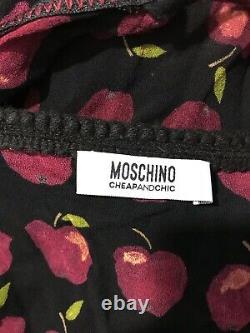 Rare Vtg Moschino Cheap & Chic Black Apple Print Top S