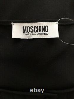 Rare Vtg Moschino Cheap & Chic Black Piano Key Mini Dress M