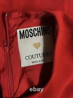 Rare Vtg Moschino Couture 90s Red Embroidered Eye Top S/M