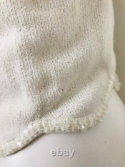 Rare Vtg Moschino White Knit Flower Top M